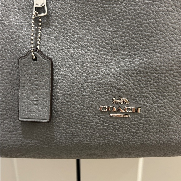 Coach (EUC) Kristy Shoulder Bag in Granite & Snake Embossed Leather Trim - Picture 4 of 14